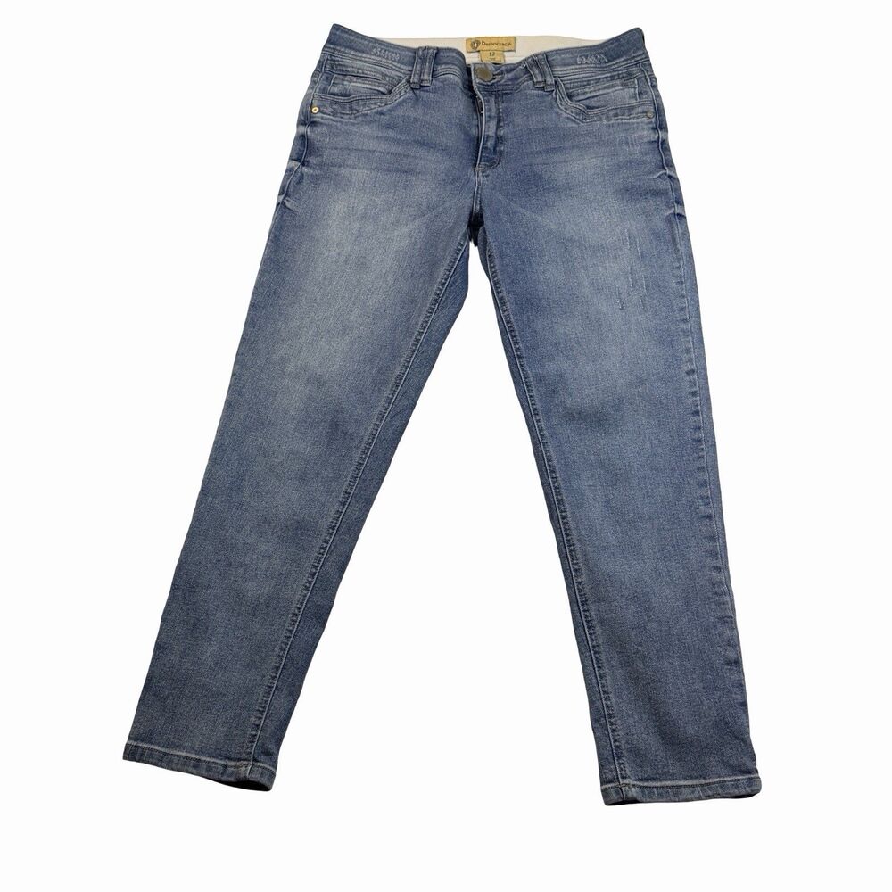 Democracy Ab Solution Jeans Size 12 Ankle Light Wash Straight Leg Stretch Slim
